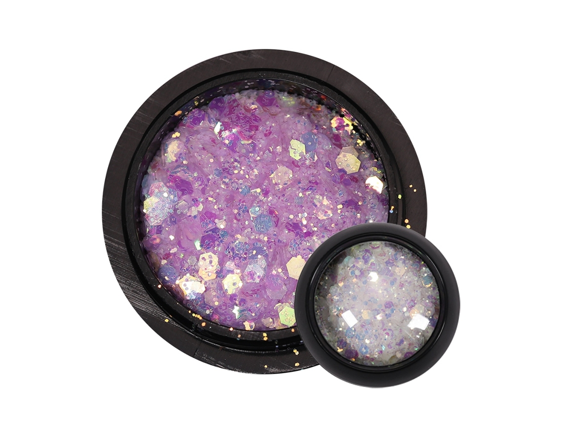 1 Caixa Decoração De Unhas Com Glitter Sequin Irregular Em Forma De Hexágono Manicure Decoração 1roxo