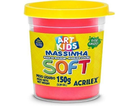 Plasticina ACRILEX Soft Vermelho 150 g (Idade Mínima: 3 anos)