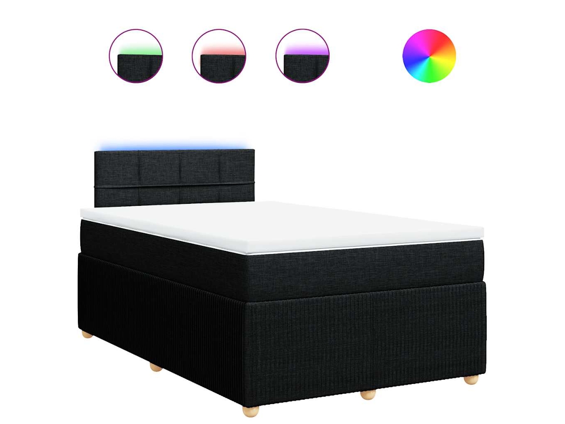 Cama Boxspring com Colchão 120x190 Cm Tecido Preto MAISON EXCLUSIVE