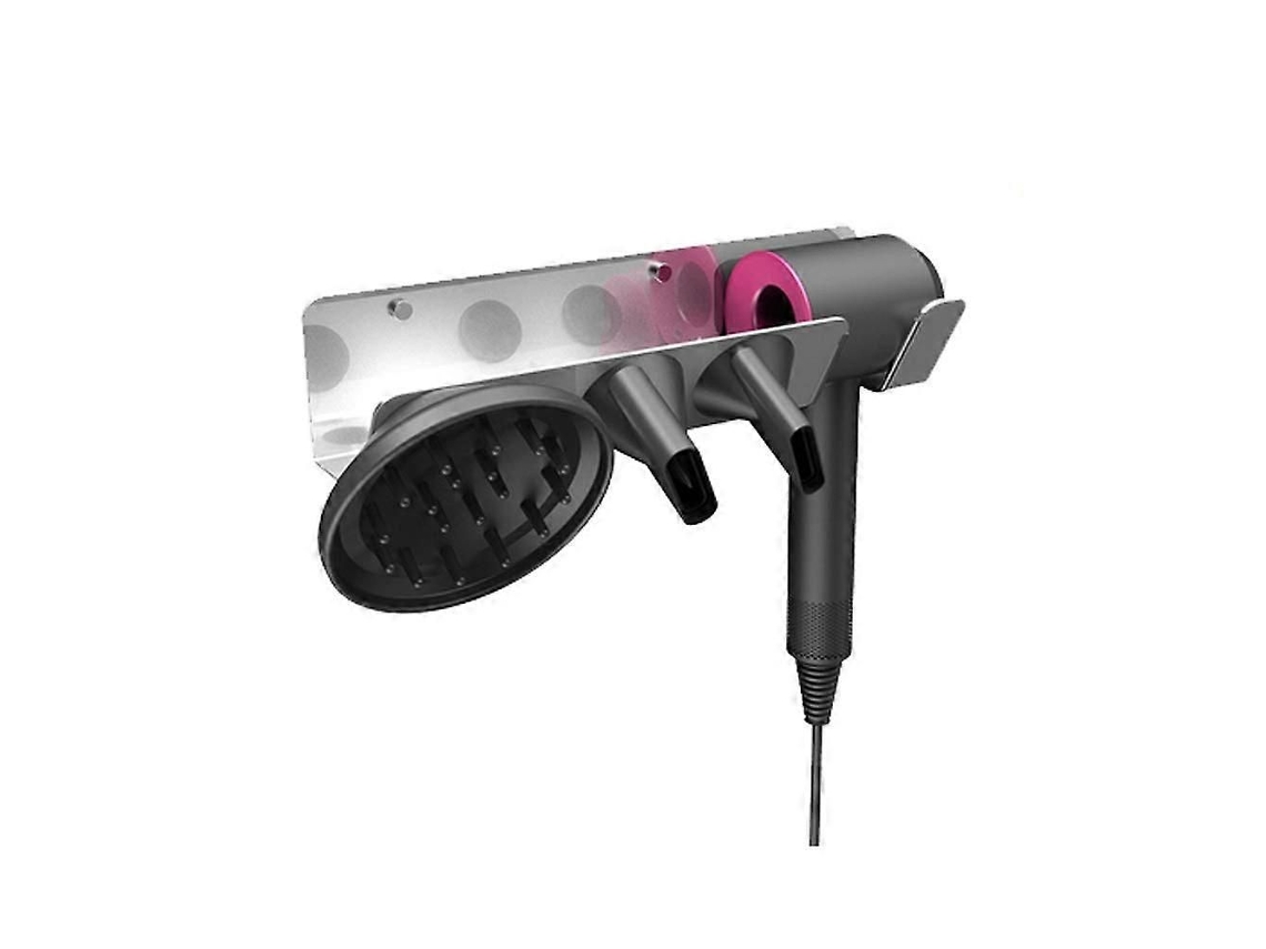 Suporte para Secador de Cabelo Prateado Direito Montagem na Parede Rack Gancho Ca Belo Supersônico Dyson GOKOCO