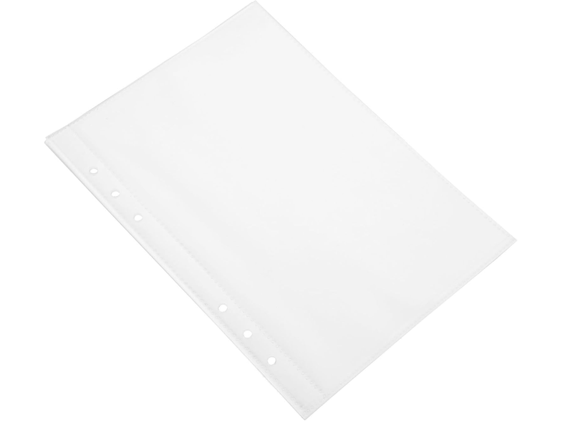20 Protetores de Folha de Trabalho em PVC Transparente para Massas de 6 Anéis, Leves e Suaves, Inserções Práticas para
