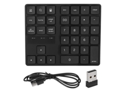 Teclado Numérico Sem Fio 2.4g Com 35 Teclas Mini Formato U Bateria Interna 10m Distância Para Laptop Pc