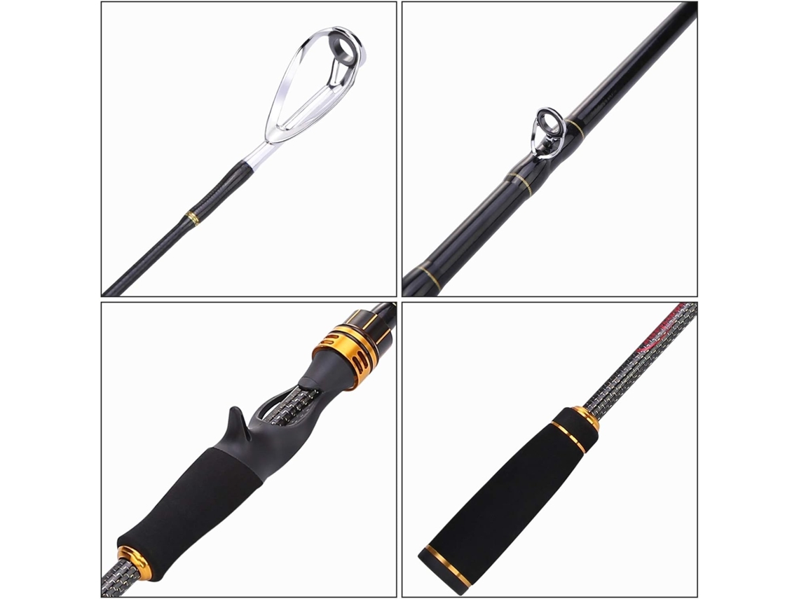 1,8 M 2,1 2,4 Vara Pesca Marítima Fibra Carbono, ultraleve, durável, portátil | S/MARCA