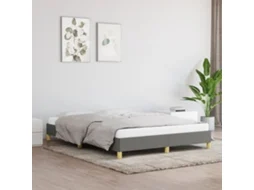 Vidaxl Estrutura de Cama Sem Colchão 160x200 Cm Tecido Cinzento escuro