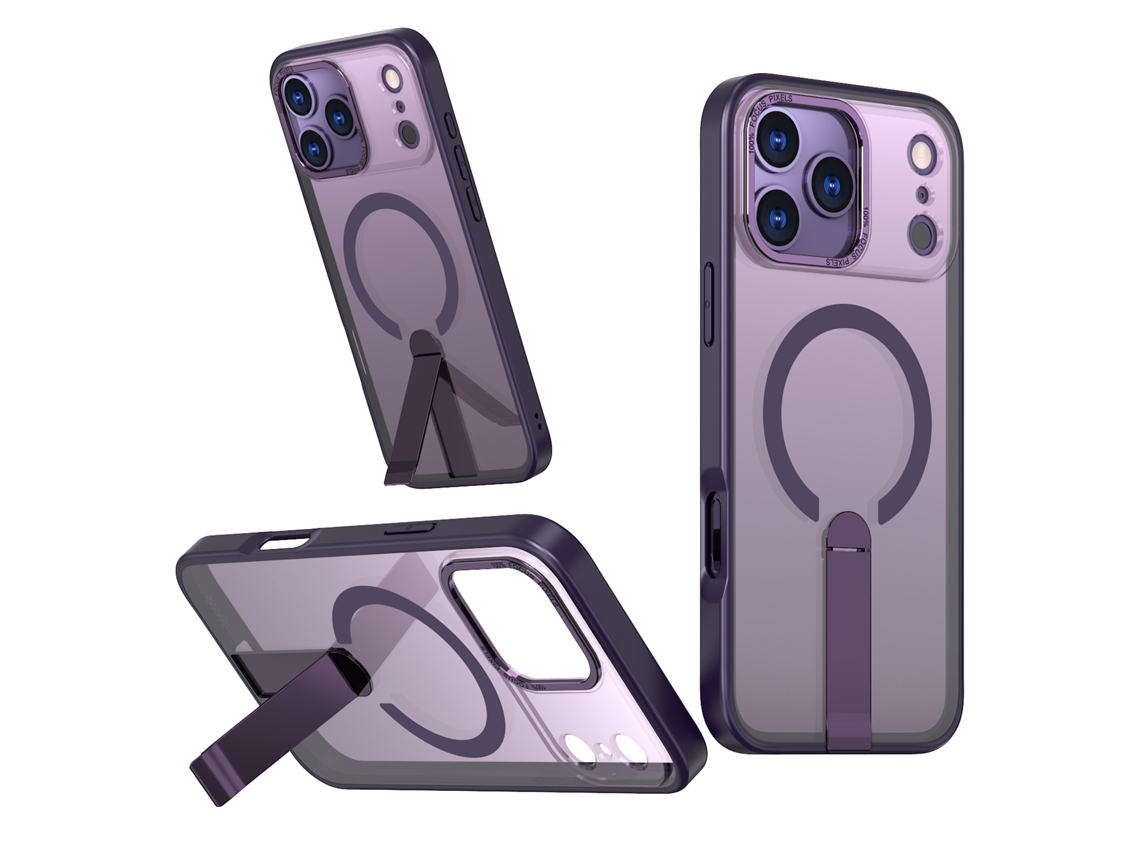 Capa Magnética Para Celular Com Estrelas E Suporte Fosco.roxo - Iphone 14 Pro