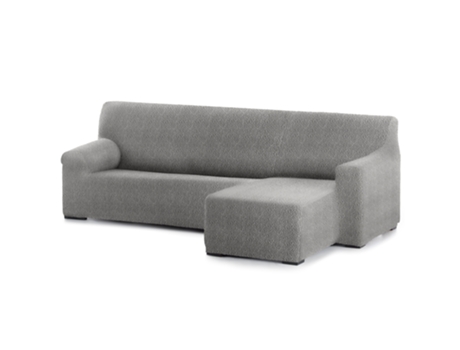 Capa Bi-Elástica para Sofá Adaptável Roc Chaise Longue Braço Curto Direito 250-360 Cm Cinzento Claro VIPALIA
