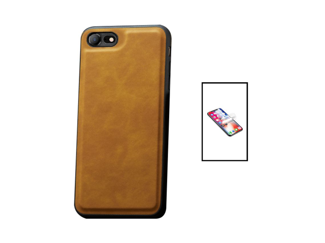 Kit Capa MagneticLeather + Película de Hydrogel iPhone 7 PHONECARE Castanho