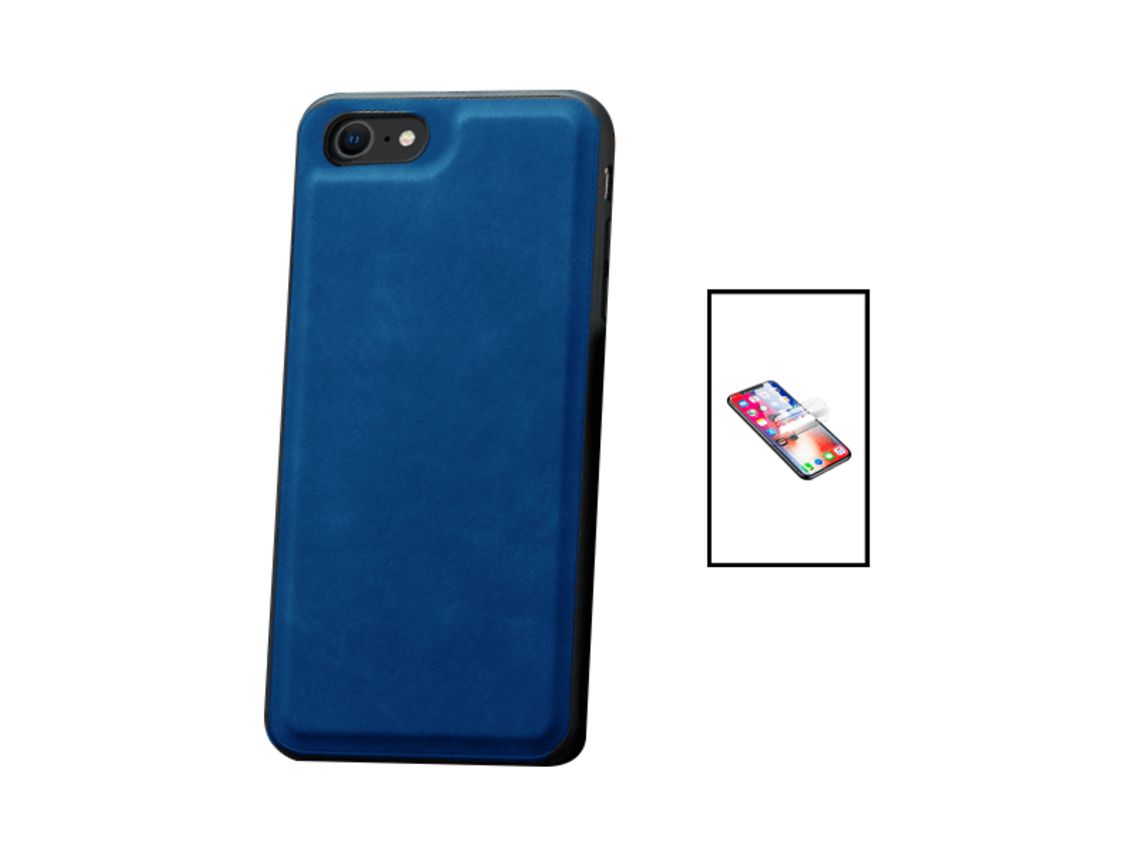 Kit Capa MagneticLeather + Película de Hydrogel iPhone 7 PHONECARE Azul