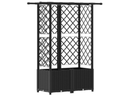Vidaxl Cama Elevada Com Treliça E Telhado Preto 124,5 X 40 X 138 Cm Pp
