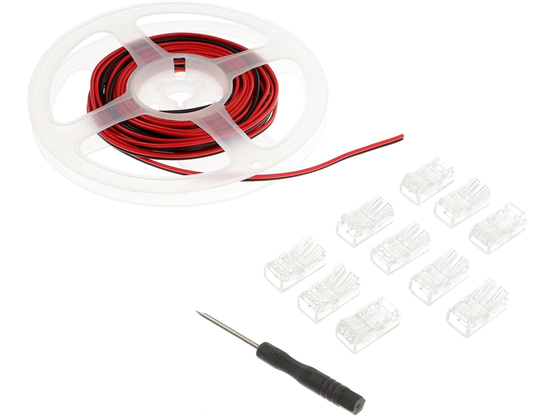 1 Conjunto De Pinos Conectores Led, Clipes, Cabo E Adaptador De Chave De Fenda