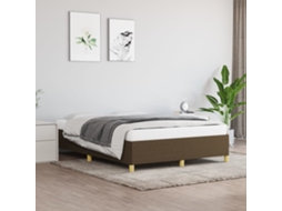 Vidaxl Estrutura de Cama Sem Colchão 140x200 Cm Tecido Castanho escuro