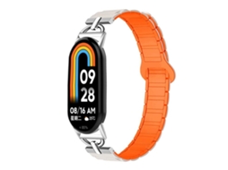 Bracelete para Xiaomi Smart Band 10/9/8 Silicone com Três Esferas em Formato de D Laranja Starlight XIAOMOYU