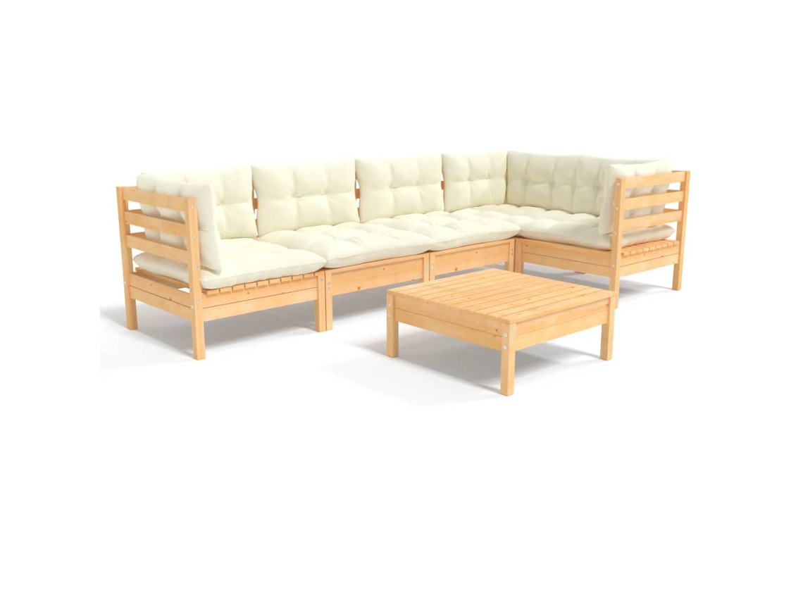 Garden Lounge Set, Garden Lounge Sets Vidaxl Creme Madeira De Pinho (n/a)
