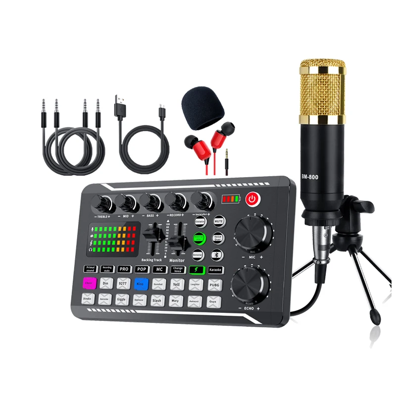 Equipamento De Dj, Microfone, Placa De Som, Console, Kit De Placa De Som Para Estúdio De Gravação
