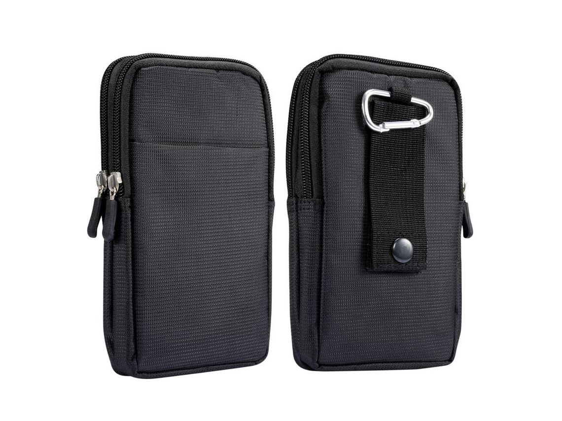 Capa PU 6,7 / 6,9 polegadas cintura esporte lazer universal preto para Apple iPhone/Samsung/Huawei