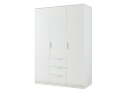 Roupeiro Eiselfing Mdf 176x120x52 Cm Branco [EN.CASA] (3 Portas 4 Compartimentos 3 Gavetas)