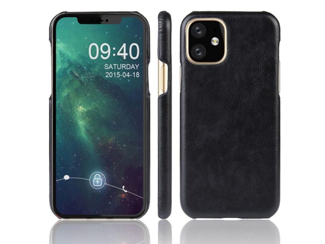 Capa PU Difícil preto para Apple iPhone 6.1 (2019)