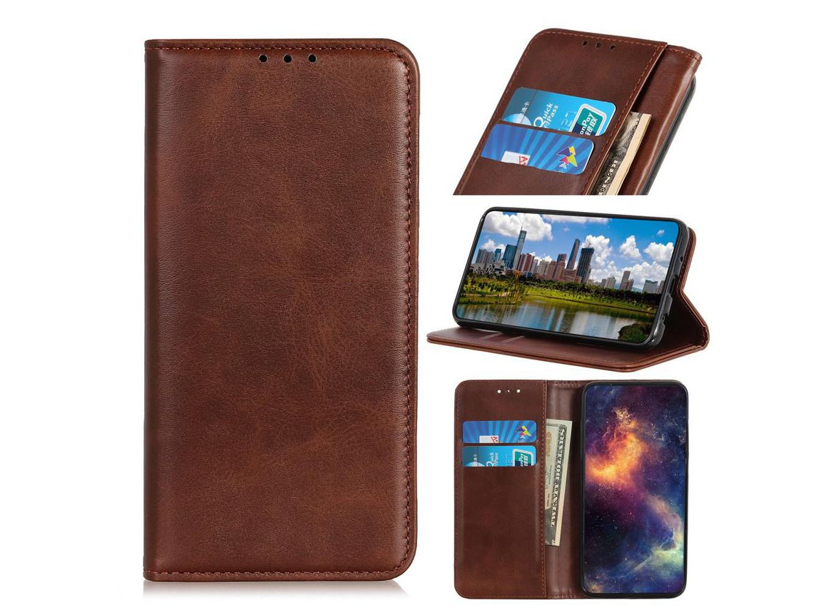 Capa PU divisão auto-absorvida café para Apple iPhone 6.5 (2019)