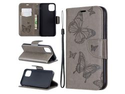 Capa PU borboleta cinza para Apple iPhone 6.1 (2019)