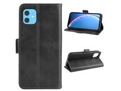 Capa PU + TPU com suporte preto para Apple iPhone XR 6.1 pouces (2019)