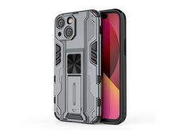 Capa TPU híbrido à prova de choque com suporte cinza para iPhone 13 6.1