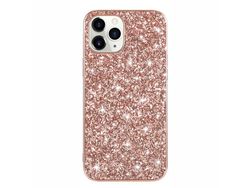 Capa TPU híbrido quadro cintilante lantejoulas ouro rosa para Apple iPhone 12 Pro Max 6.7