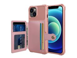 Capa PU + TPU rosa magnético para iPhone 13 6.1