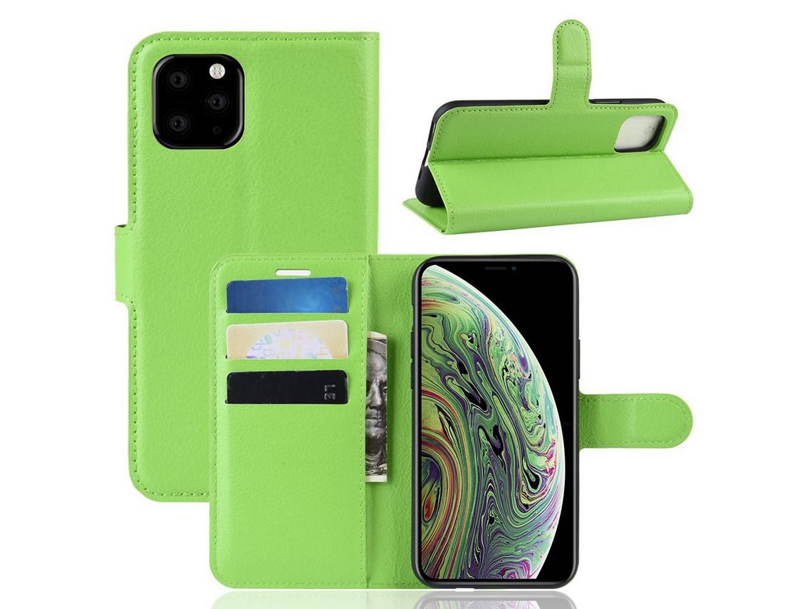 Capa PU verde com apoio para Apple iPhone 5.8 (2019)