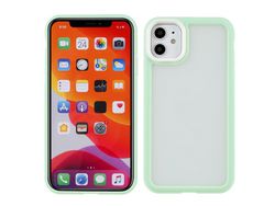 Capa TPU + acrílico verde claro duplo casaco fosco para iPhone 11 6.1