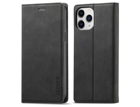 Capa PU + TPU LC.IMEEKE à prova de choque com suporte preto para iPhone 13 Pro 6.1