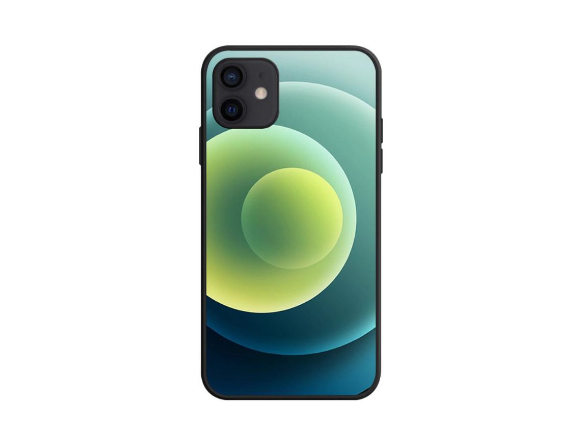 Capa TPU padrão de círculo verde para Apple iPhone 12/12 Pro