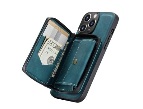 Capa TPU JEEHOOD anti-queda, magnético destacável 2 em 1, híbrido com suporte azul para iPhone 13 Pro 6.1