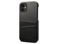 Capa TPU + PU anti-riscos com slots de cartão preto para iPhone 12/12 Pro 6.1