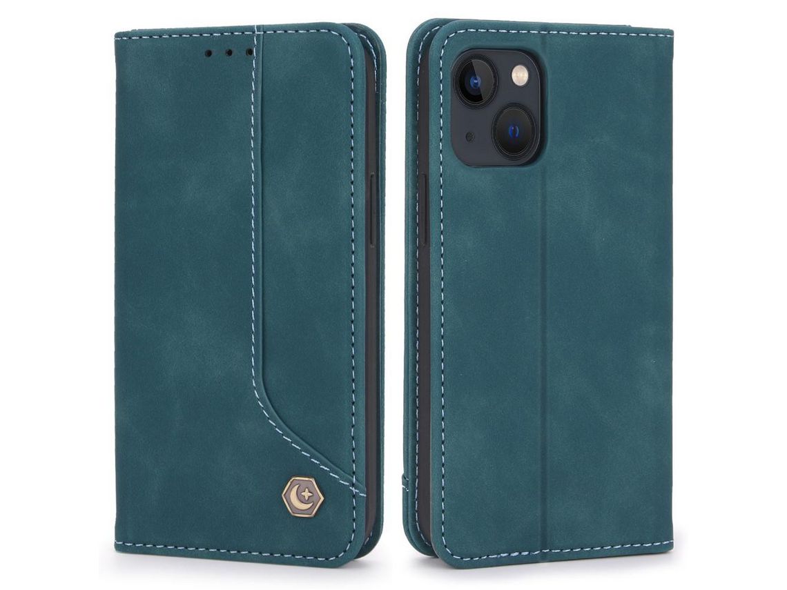 Capa PU absorção magnética azul para iPhone 13 6.1