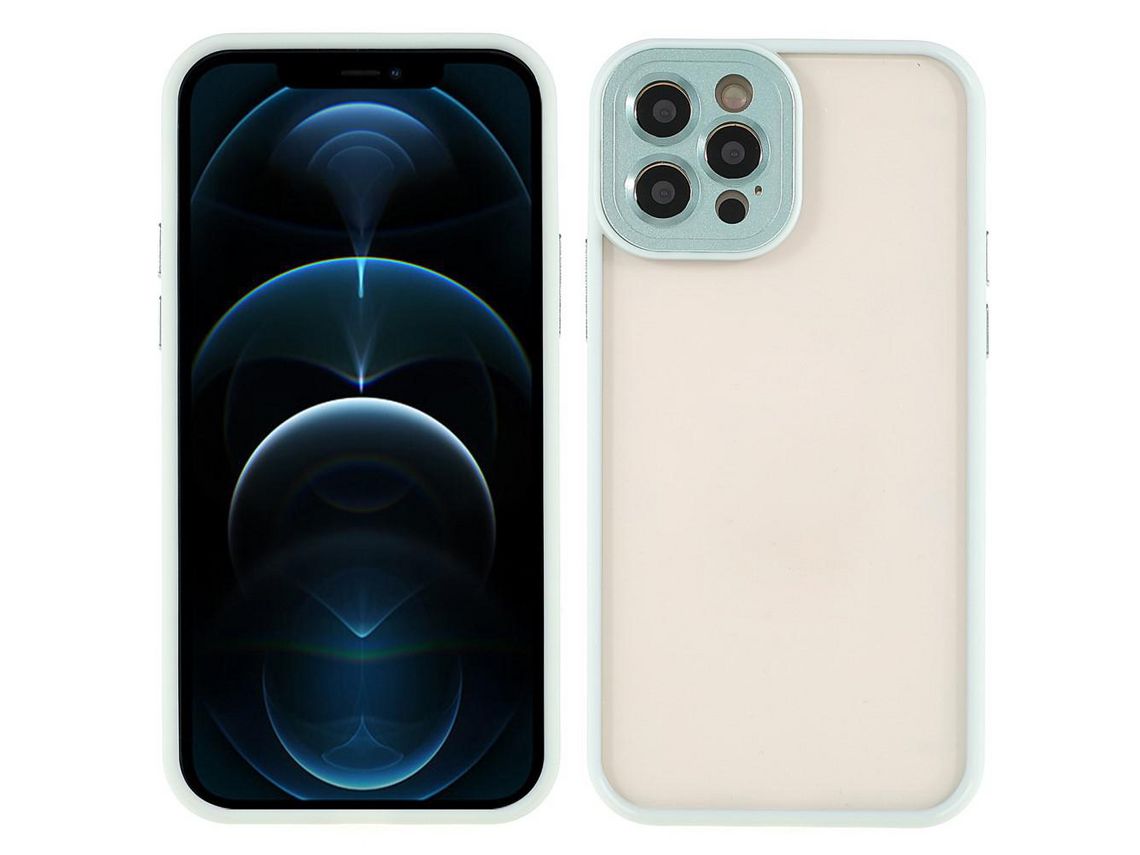 Capa TPU + acrílico recorte preciso verde para iPhone 12 Pro 6.1