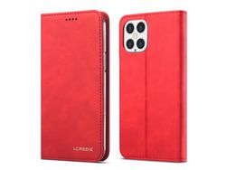 Capa PU magnético com apoio vermelho para Apple iPhone 12 Max/Pro 6.1