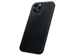 Capa TPU + PU SULADA textura de lichia, recorte preciso preto para iPhone 12 Pro 6.1