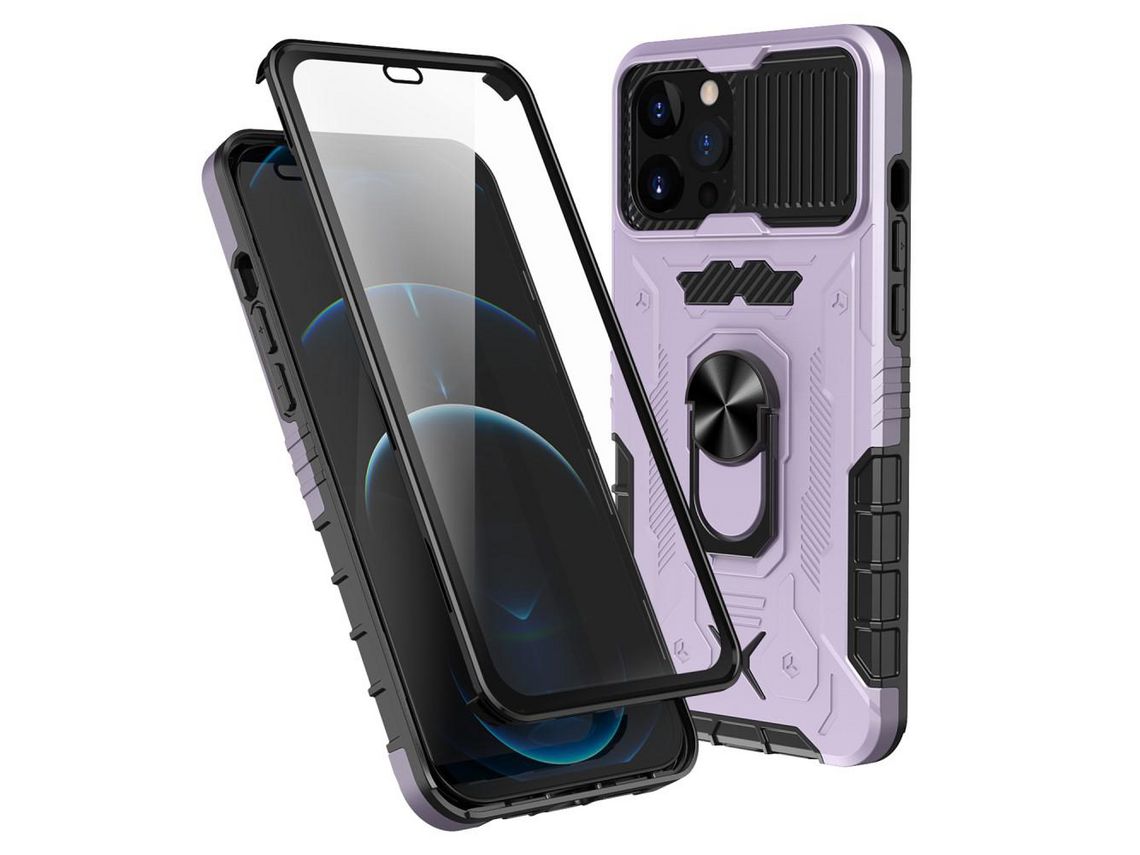 Capa TPU com muleta roxo claro para iPhone 12 6.1 /12 Pro 6.1