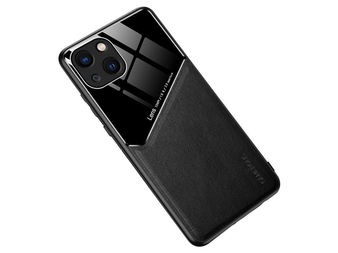 Capa TPU + PU corte preciso preto para iPhone 13 6.1
