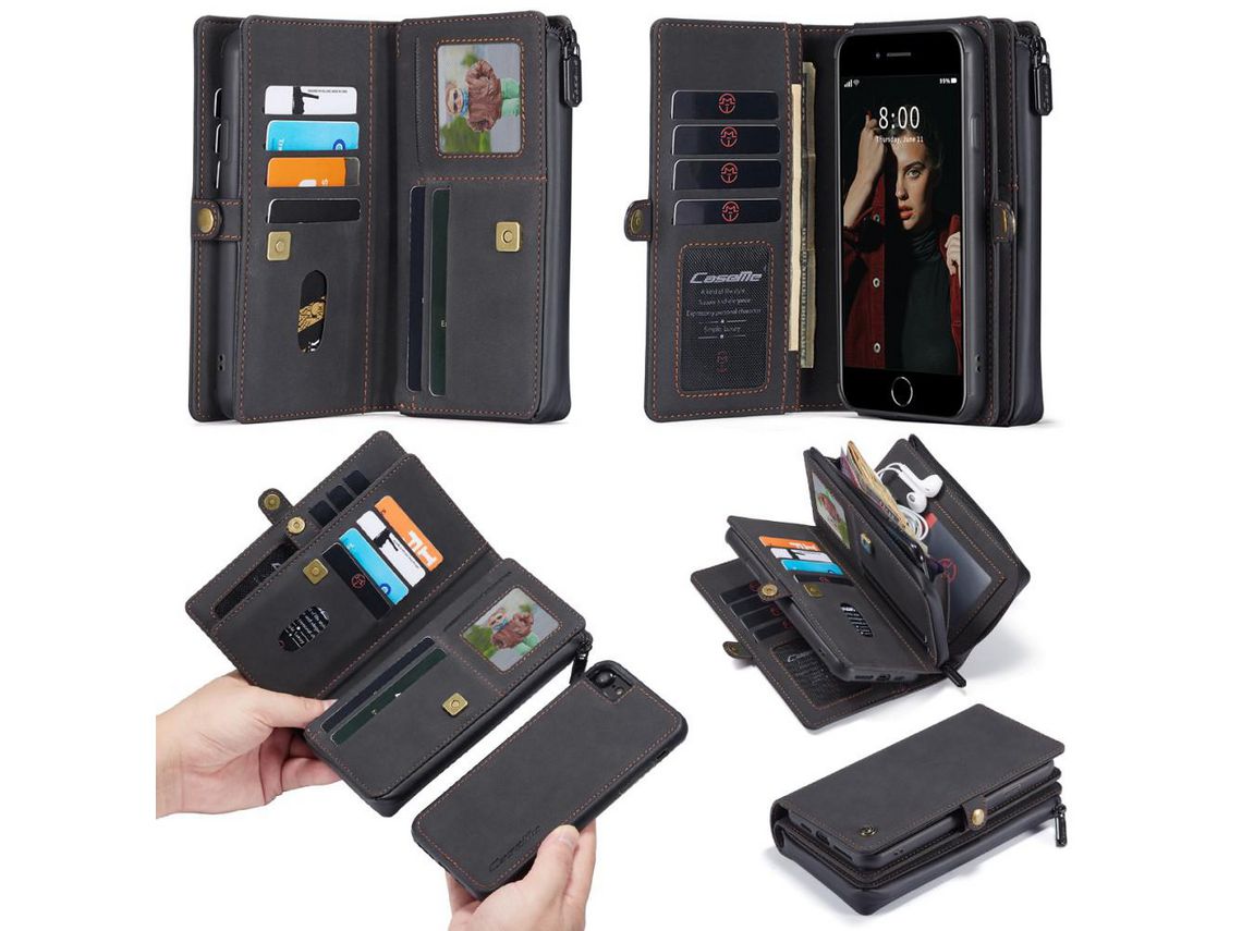 Capa PU preto para Apple iPhone SE (2nd Gen)/8/7