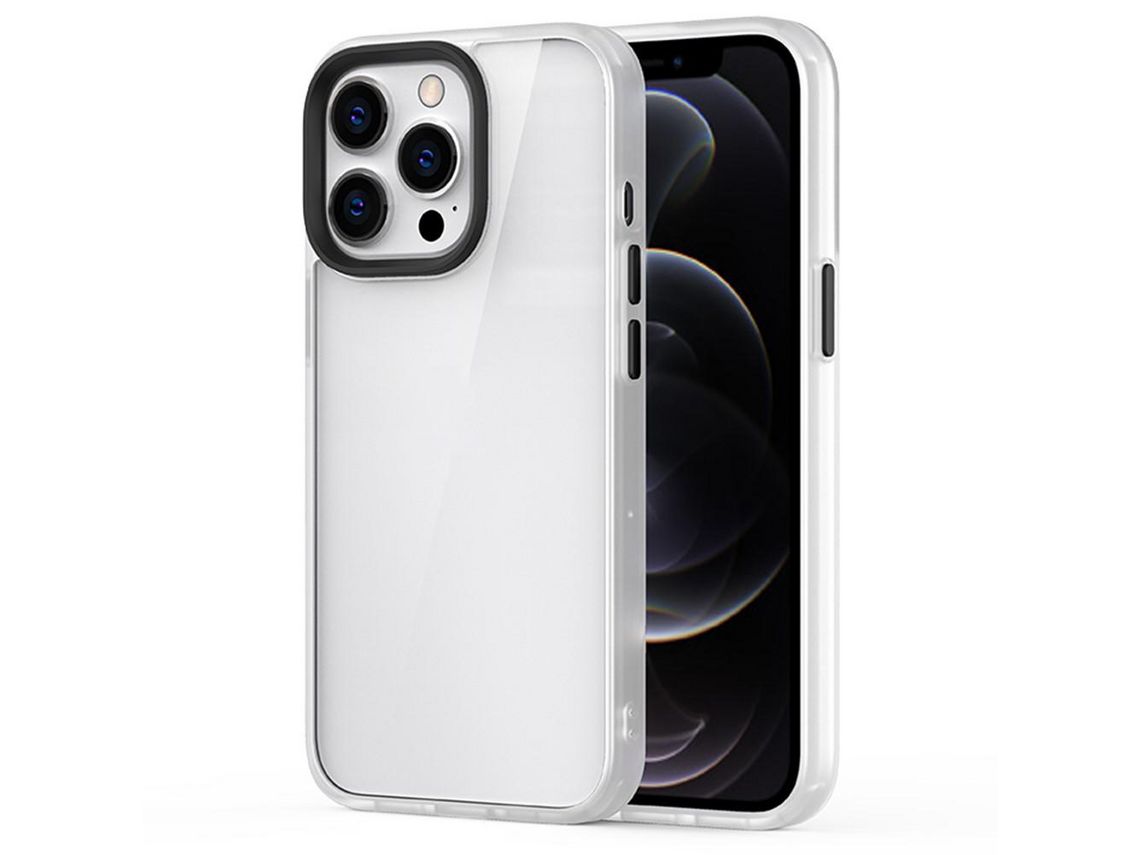 Capa TPU anti-riscos, híbrida branca para iPhone 13 Pro Max 6.7
