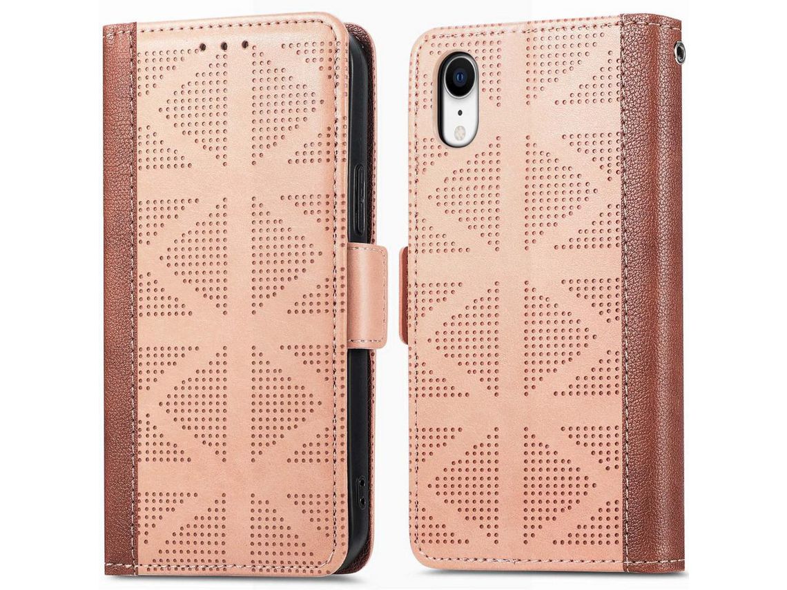 Capa PU à prova de choque caqui para iPhone XR 6.1