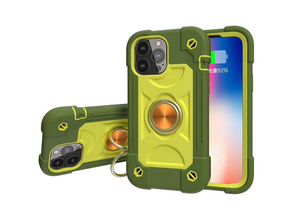 Capa TPU 3 em 1 com 3 camadas multicoloridas abacate para iPhone 13 Pro 6.1