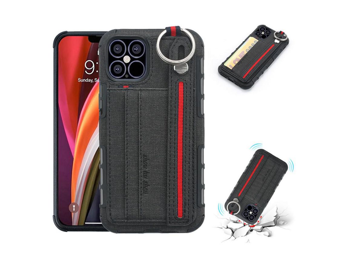 Capa TPU pano revestido preto para Apple iPhone 12 Pro/12 Max 6.1