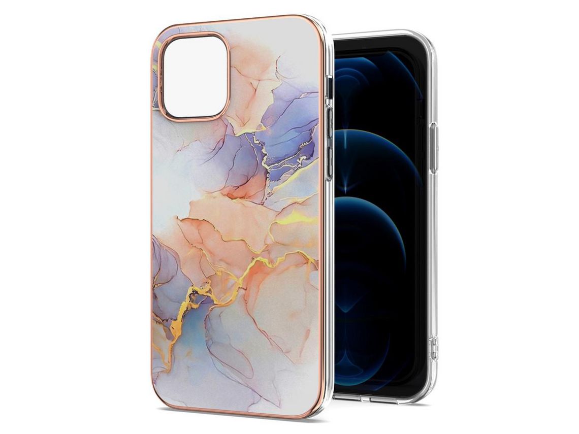Capa TPU Padrão de mármore , à prova de choque, flexível, mármore branco da via láctea galvanizado para iPhone 13