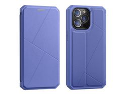 Capa PU + TPU DUX DUCIS magnético, auto-absorvido com suporte e suporte de cartão azul para iPhone 13 Pro 6.1
