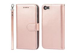Capa PU + TPU costura de ouro rosa de travamento de queda para iPhone SE (2nd Gen)/8 4.7 /7 4.7