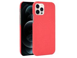 Capa TPU + PU textura de crocodilo vermelho para Apple iPhone 12 Pro/iPhone 12