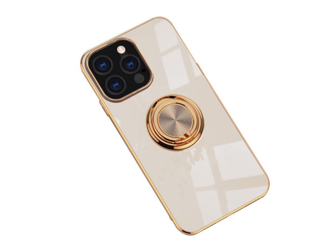 Capa TPU galvanizado com suporte rosa claro para iPhone 13 Pro Max 6.7