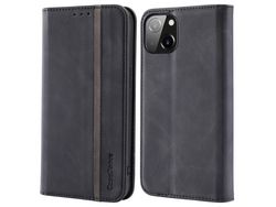Capa PU absorção magnética preto para iPhone 13 6.1